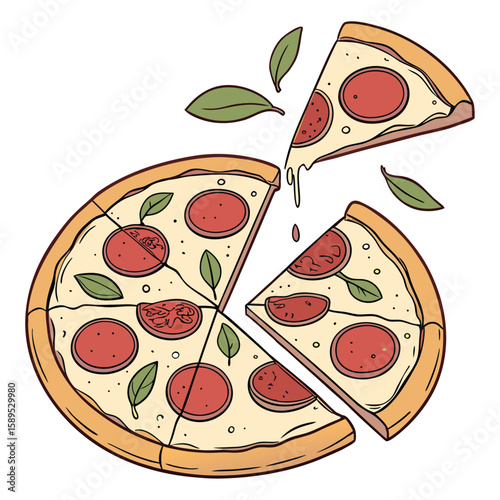 vector illustration of pizza