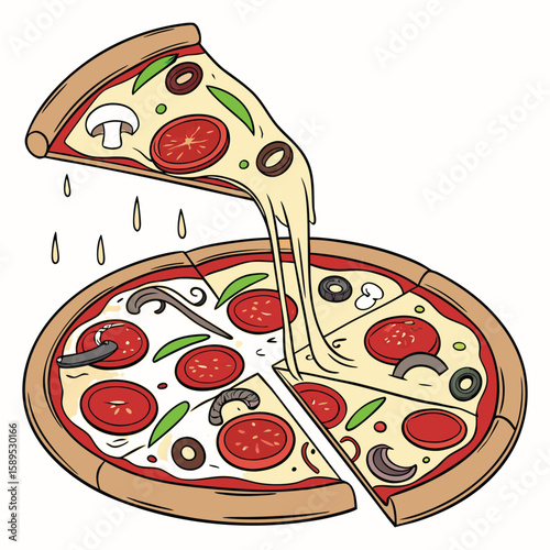 pizza vector illustration