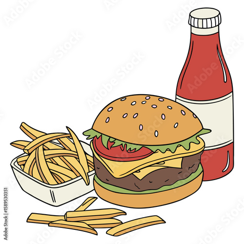 burger on white background