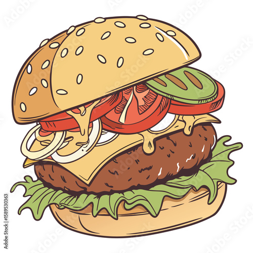 burger on white background