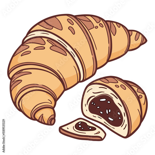 croissant isolated on white background