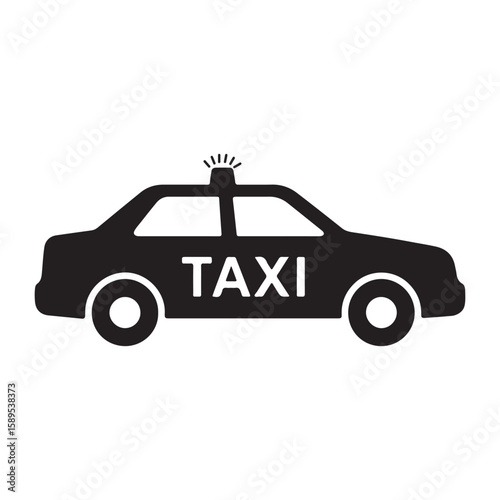 taxi car vector  silhouette icon transportation vehicle design