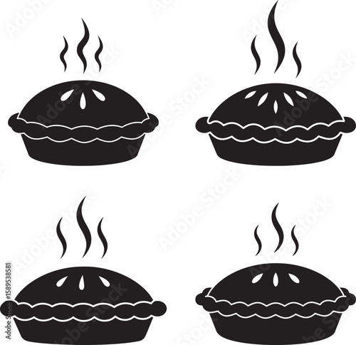 Four Hot Pies Silhouette
