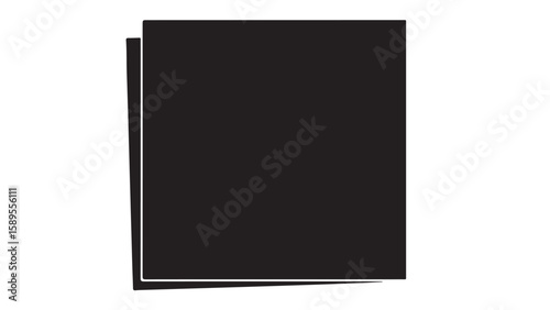 Two black squares stacked with slight angle, a minimalist design element