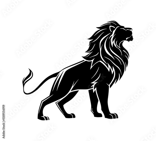 Majestic Lion Silhouette Standing Proud