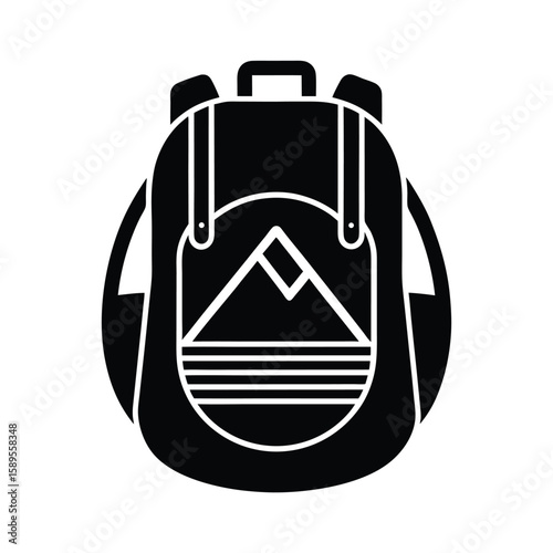 Trailhead Backpack Icon Vector Illustration