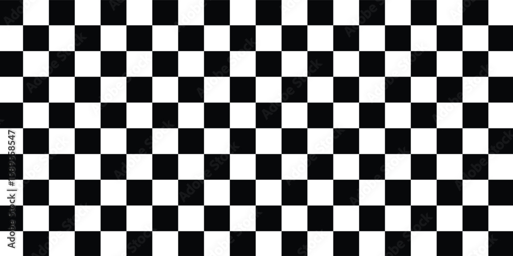Fototapeta premium Black and white checkered pattern . Chess pattern . Black and white square background .