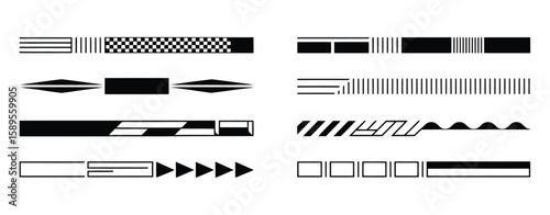 Car tuning racing stripes sticker collection in vector format, isolated on white background