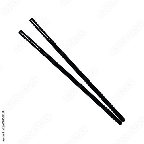 chopsticks on white background