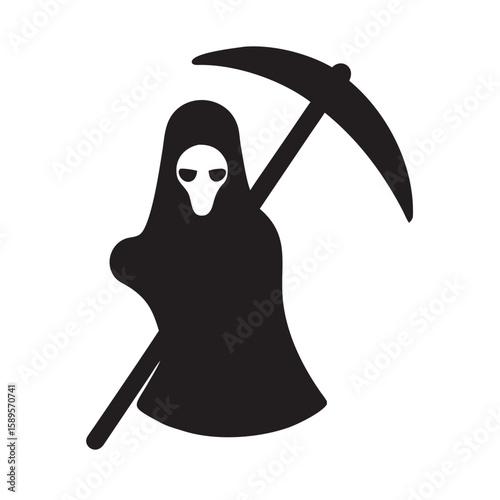 Grim reaper holding a scythe silhouette