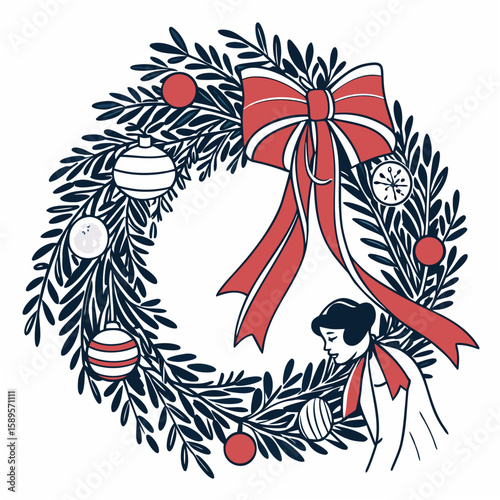 christmas wreath with bells