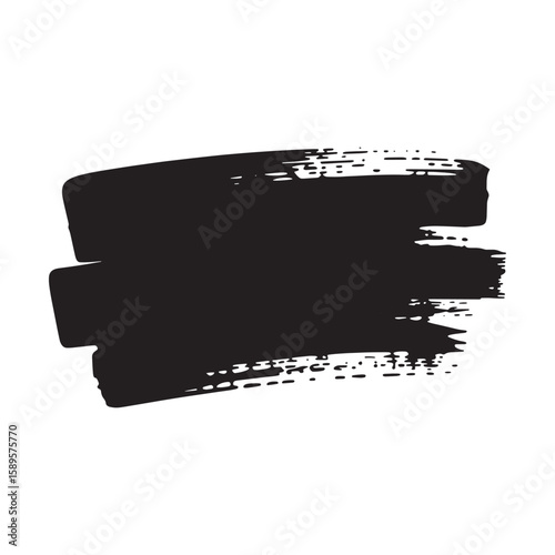 Abstract Black Brushstroke with Rough Edges A Bold and Expressive Design Element for Modern Art and Creative Projects