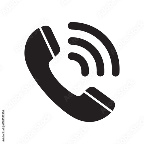 Iconic Phone Receiver Symbol Radiating Wireless Waves Signifying Communication Technology Connectivity and Signal Strength Represents Modern Telecommunications