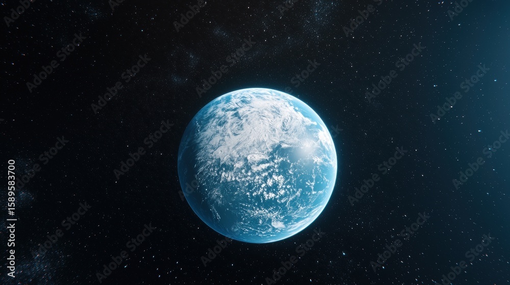 Fototapeta premium Planet A breathtaking view of Earth from space, highlighting the beauty of the planet.