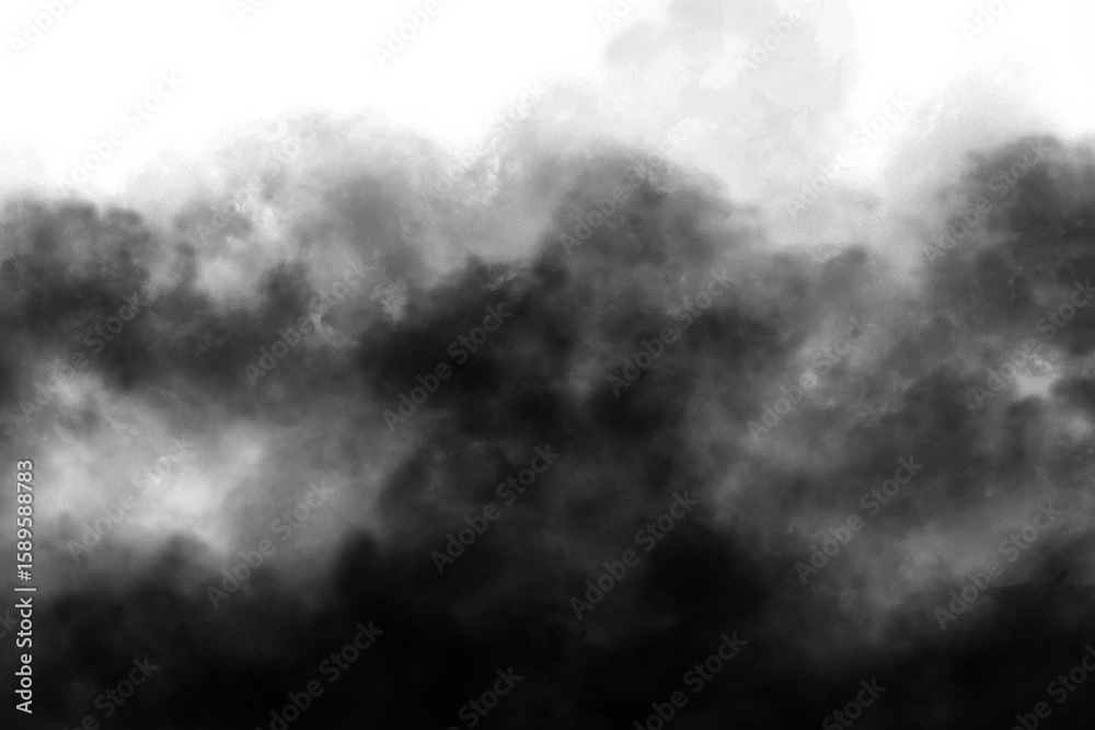Obraz premium dark fog or smoke effect isolated on transparent white background. Steam explosion special effect. Effective texture of steam, fog, smoke png. Design elements