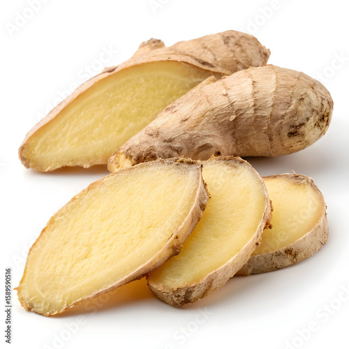 A single dried sand ginger root slice, aromatic and spicy, used in traditional medicine