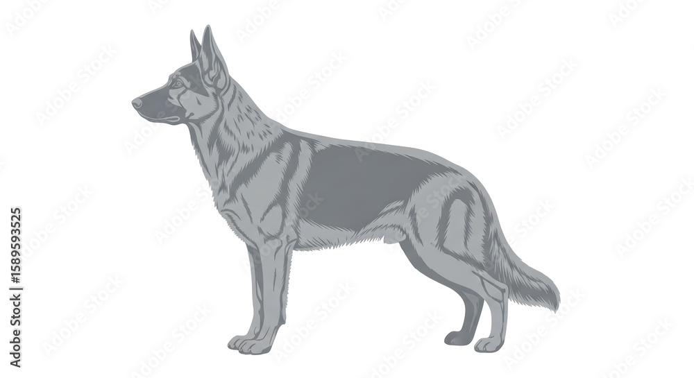 Obraz premium Isolated German Shepherd