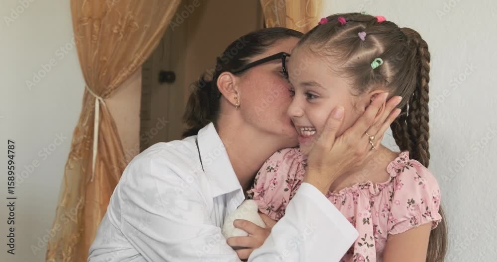Caring pediatrician performing gentle medical examination, establishing rapport with young patient, demonstrating empathetic professional healthcare interaction
