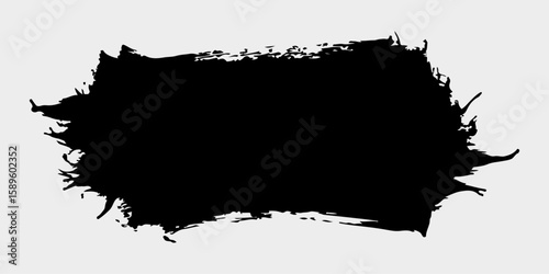 Ink Blot Brushstroke: A bold, hand-painted ink brushstroke stands out vividly, a strong symbol of creative expression, powerful statement, and expressive art with raw, emotive texture.
