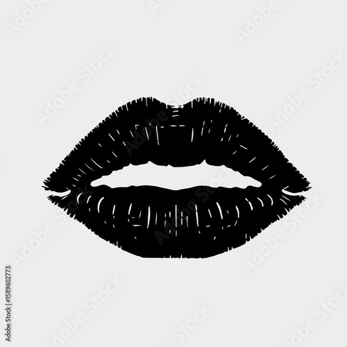 Sensual Lips: The allure of beauty captured in a graphic representation of expressive lips, poised to speak a thousand unspoken words.