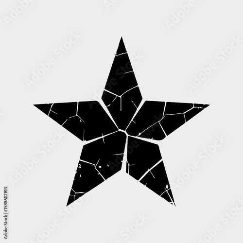 Fractured Star: A striking, stylized image of a black star, its surface visibly fractured, symbolizing resilience, brokenness, or transformation.