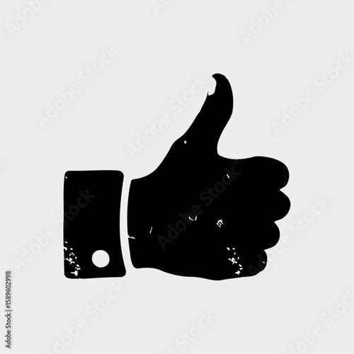Thumbs Up: A stark black graphic of a hand gives a bold thumbs up gesture. Expressing approval.