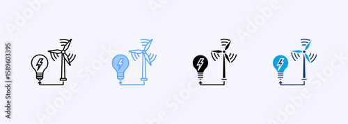 Wind Energy Icon Set Color Multiple Style Collection
