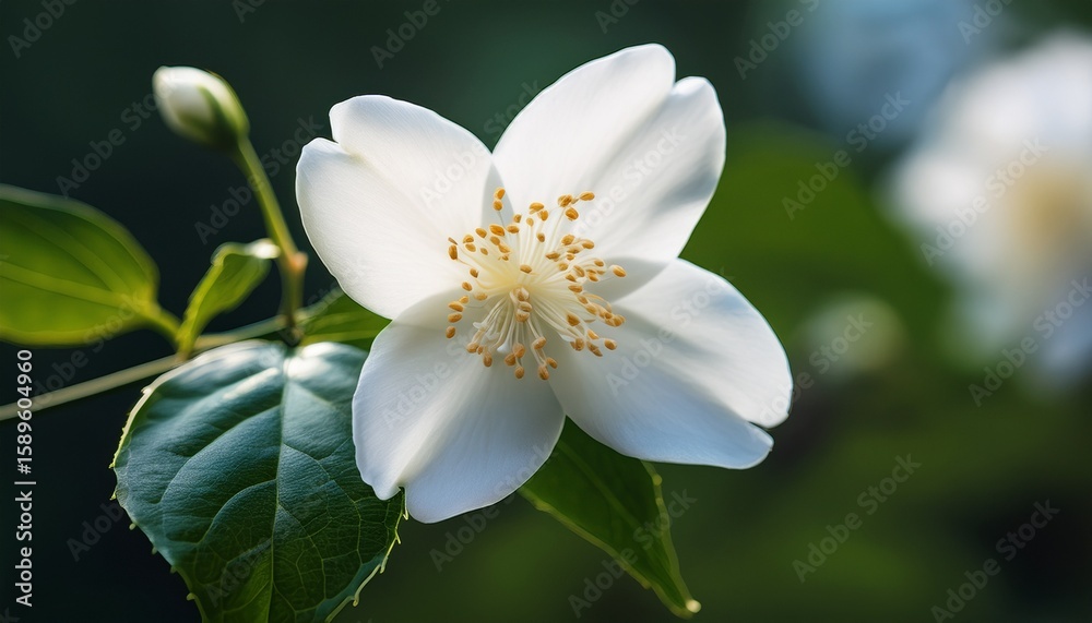 Fototapeta premium detailed close up of blooming jasmine flower