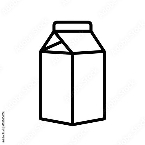 Milk Carton Icon in Minimalist Style for Food Representation  
