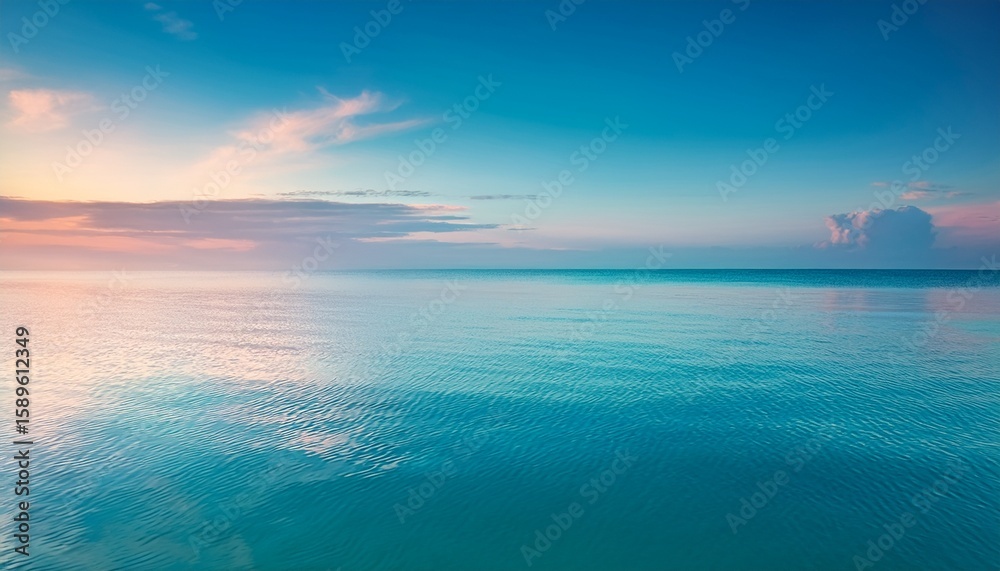 Obraz premium calm water surface reflects soft pastel hues creating serene at