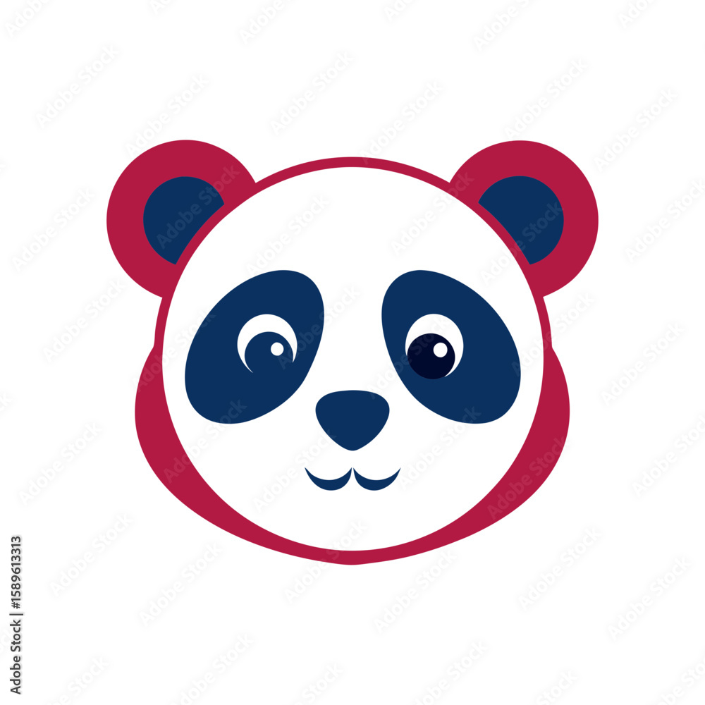 Fototapeta premium panda head vector art illustration
