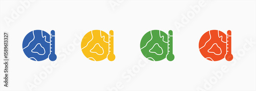 Global Warming Icon Set Color Multiple Style Collection