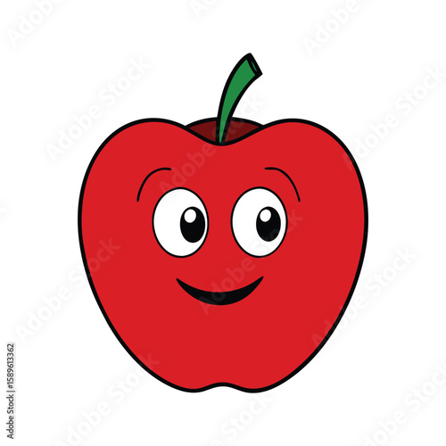 funny apple vector art