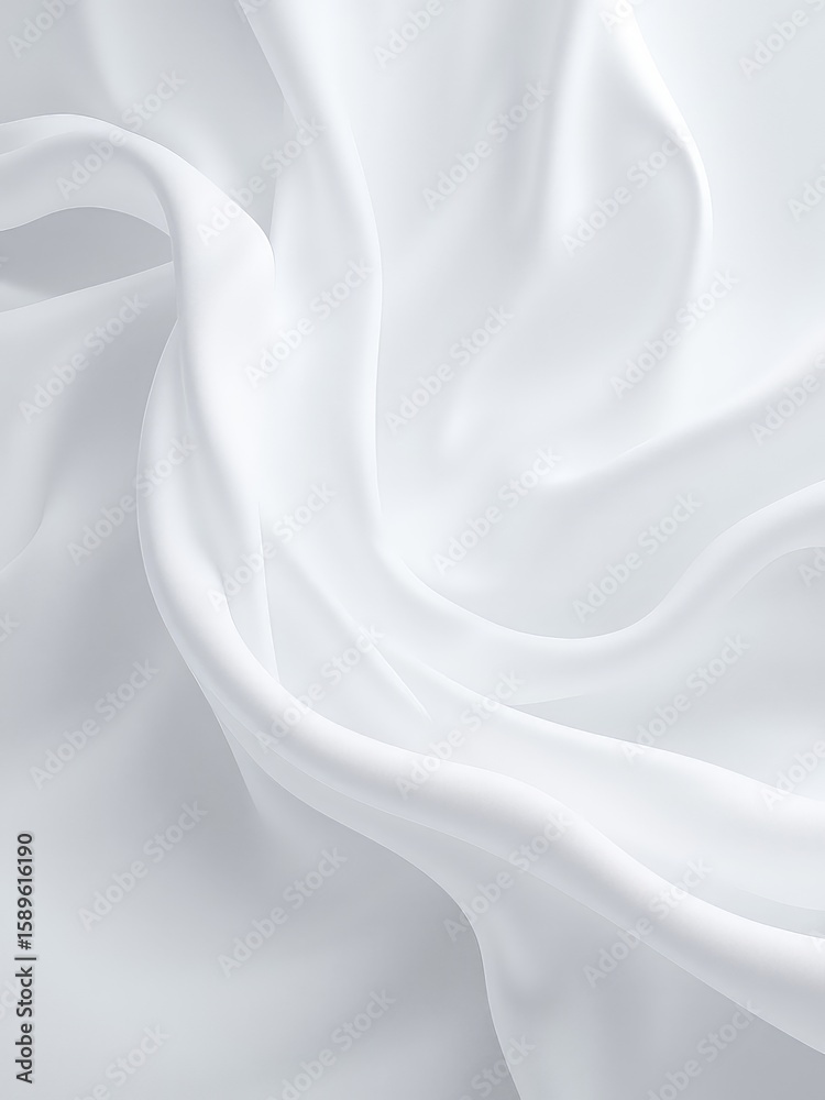 Obraz premium Serene folds of pristine fabric cascade, creating a visual symphony of delicate texture and gentle, flowing movement