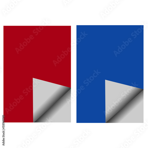 Free Download Red and Blue Page Corner Fold Icons PNG – Realistic Paper Peel Effect - GFXLoad