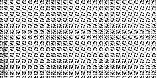 Black and white vector seamless pattern with small diamonds , star shapes ,rhombuses .Abstract black and white geometric texture .Simple minimal wide repeat background.
