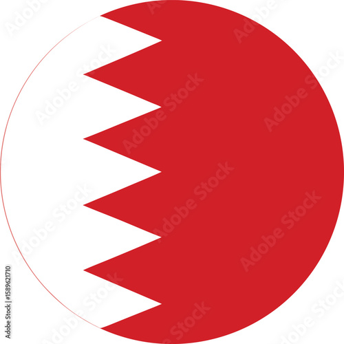 bahrain flag circle icon with artistic paint brush stroke effect