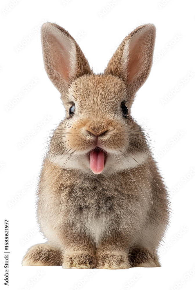 Obraz premium PNG A cute baby rabbit sticking out its tongue cutely background animal bunny.