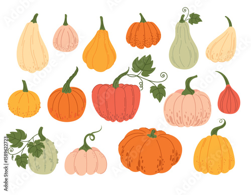 Large set with pumpkins