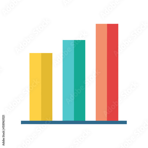 Colorful bar chart with increasing heights graph data