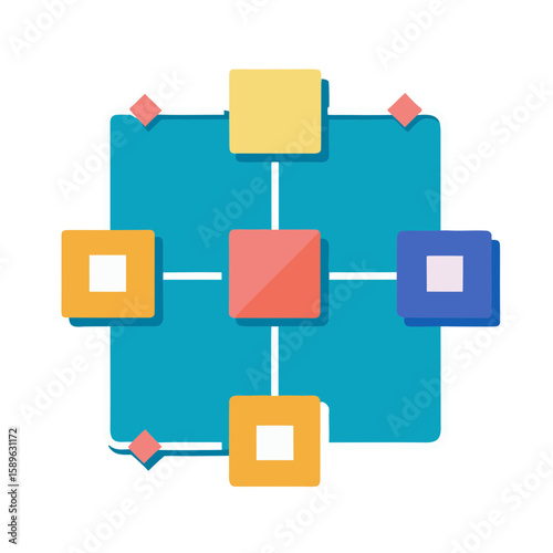 Connected Boxes Flowchart diagram connection