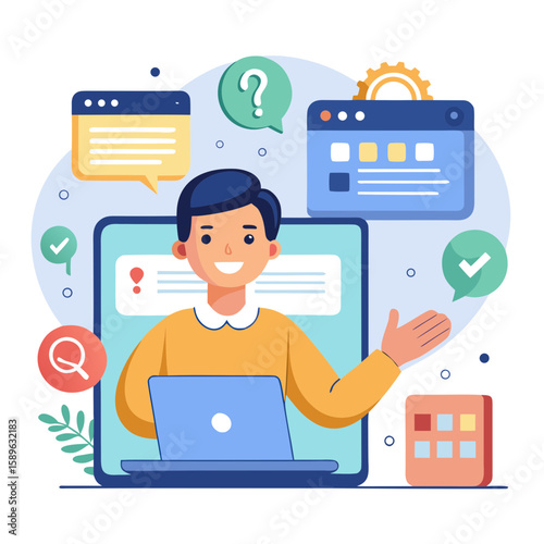 User Interface Chat and Raise Hand communication technology