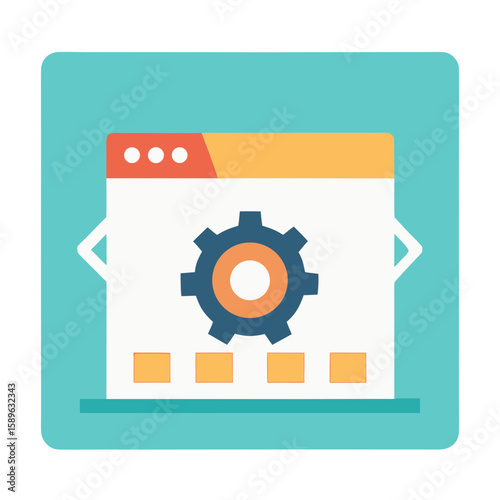 Website settings interface with gear icon cogwheel