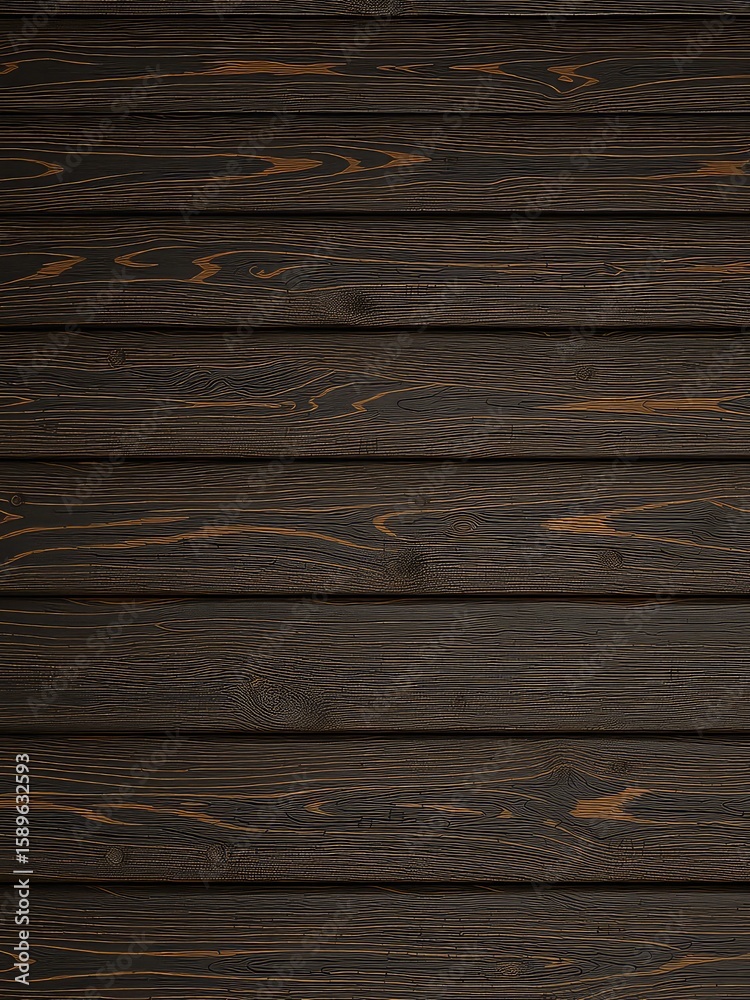 Obraz premium Dark brown wooden planks showing natural grain and texture arranged horizontally for a rustic backdrop
