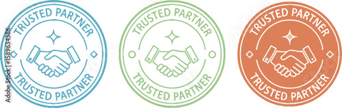 Trusted partner handshake logo design vector template for business success