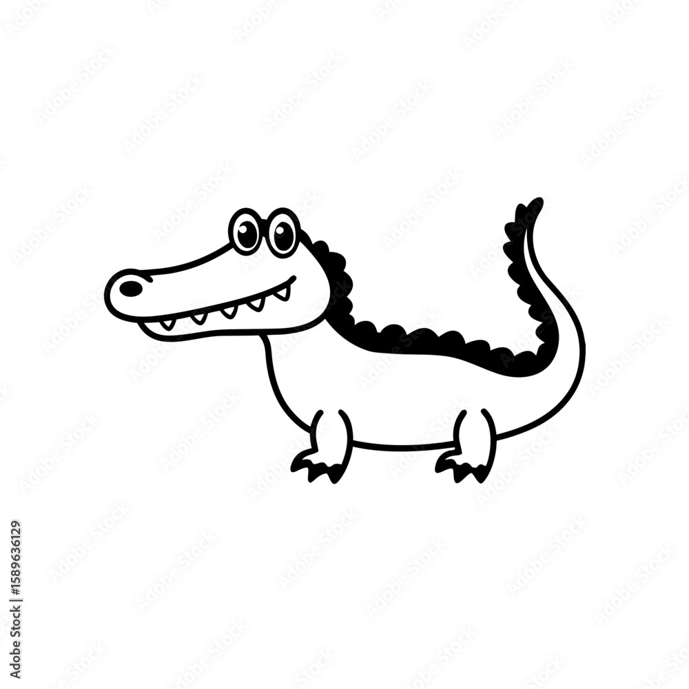 Fototapeta premium crocodile cartoon isolated on white background 