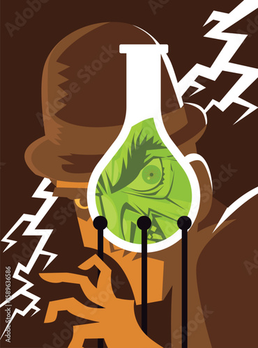 transformation into a monster after failed mad experiment