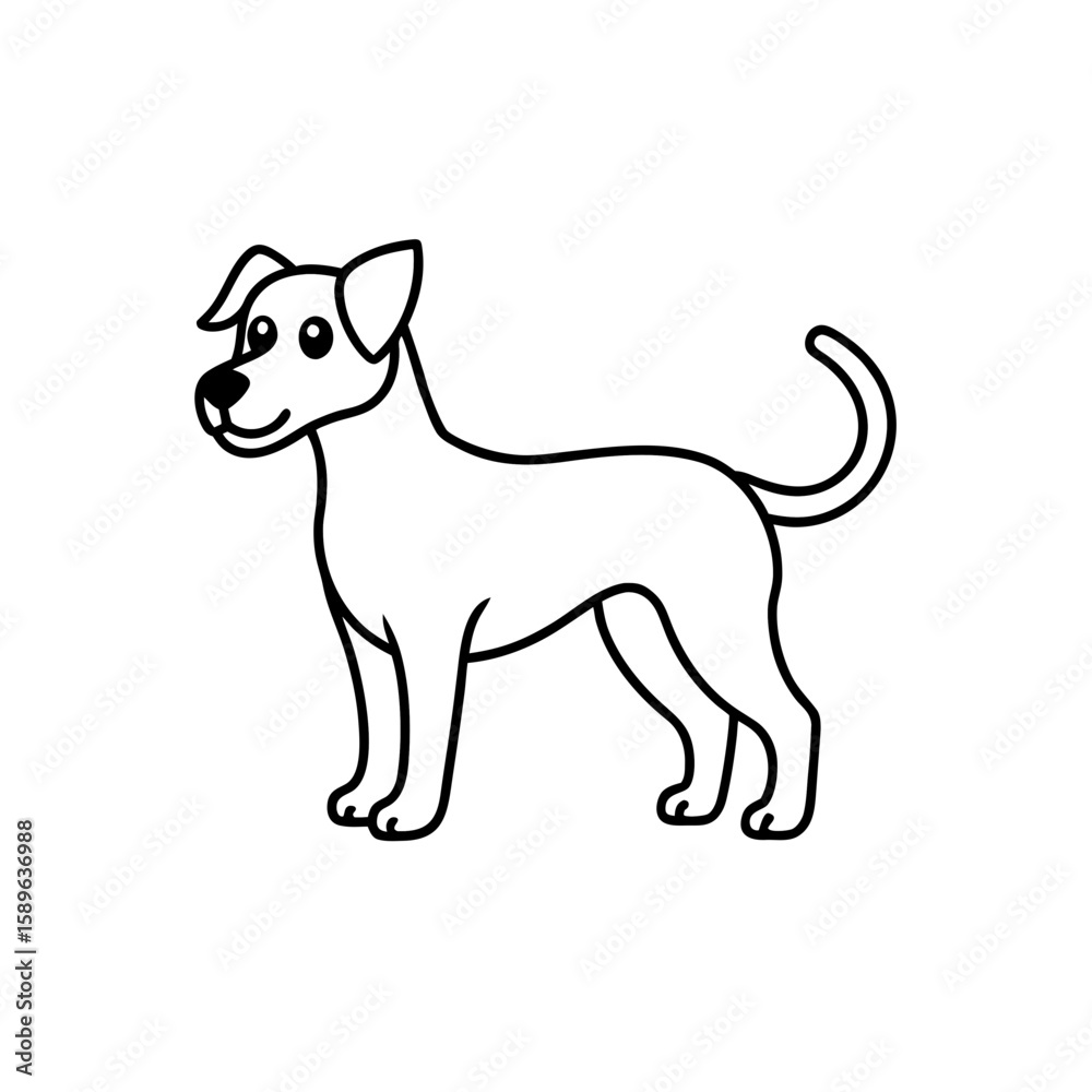 Fototapeta premium dog cartoon isolated on white background vector 