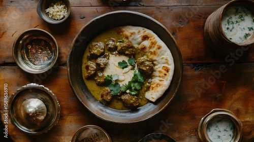 Delicious Lamb Rogan Josh Curry with Naan Bread