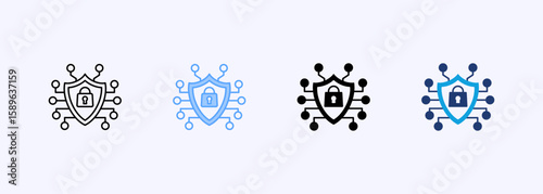 Cyber Security Icon Set Multiple Style Collection